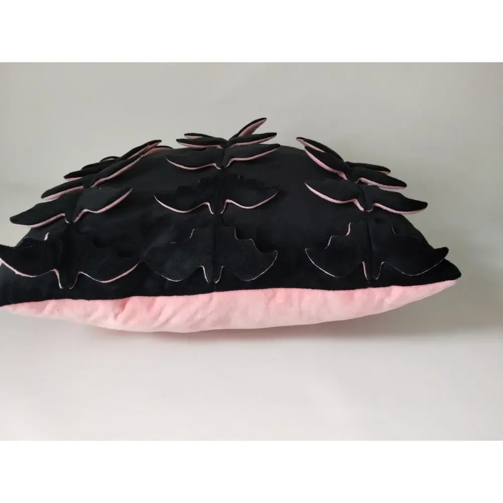 Pink / Black 3-D Bat Pillow 16
